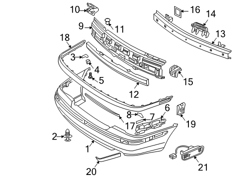 2004 Volvo S40 Bumper & Components - Rear Diagram