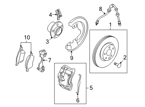 2012 Volvo XC70 Front Brakes Diagram