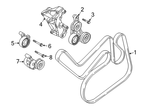 2017 Volvo XC90 Belts & Pulleys - Belts Diagram 2