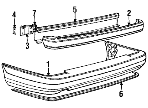 1995 Volvo 960 Bumper & Components - Rear Diagram
