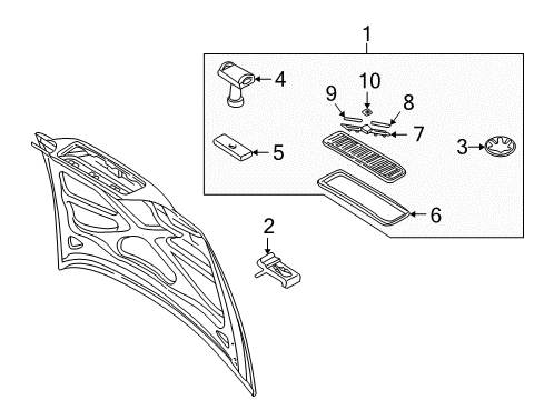 1998 Volvo S70 Grille & Components Diagram