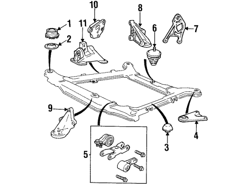 1997 Volvo 850 Engine & Trans Mounting Diagram
