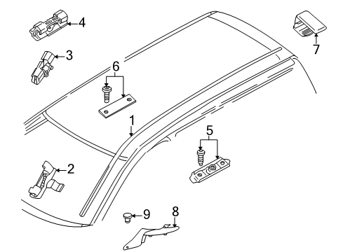 2001 Volvo V70 Exterior Trim - Roof Diagram 2
