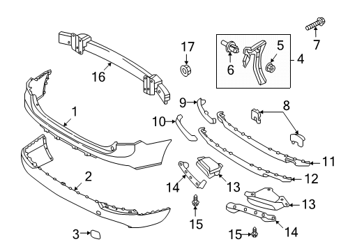 2017 Volvo XC90 Bumper & Components - Rear Diagram 3