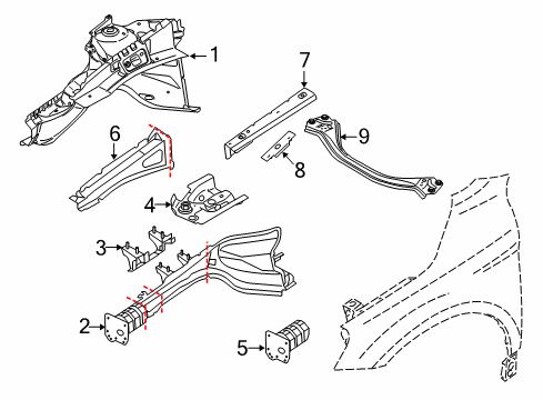 2012 Volvo XC60 Structural Components & Rails