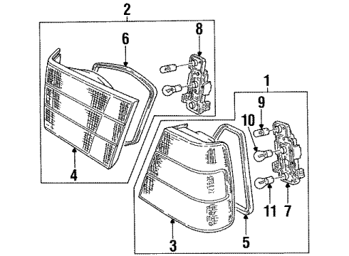 1997 Volvo S90 Tail Lamps Diagram