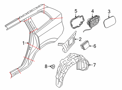 2025 Volvo XC90 Quarter Panel & Components Diagram