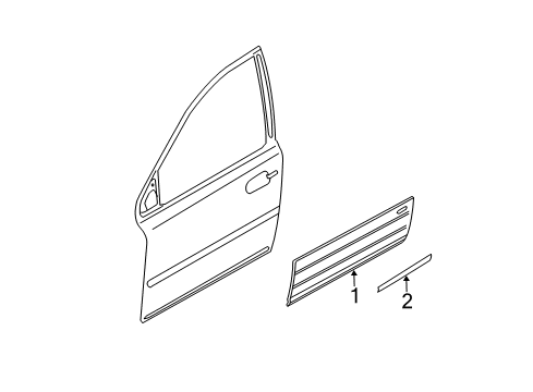 2005 Volvo XC90 Exterior Trim - Front Door Diagram