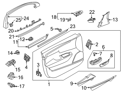 2019 Volvo V90 Interior Trim - Front Door Diagram