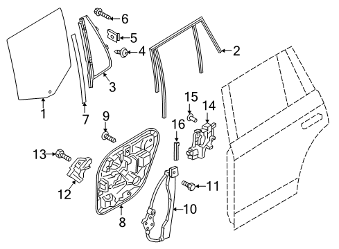 2025 Volvo XC90 Glass - Door Diagram 2