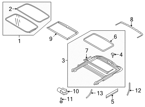 2009 Volvo XC70 Sunroof Diagram