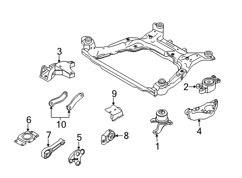 2009 Volvo V70 Engine & Trans Mounting Diagram