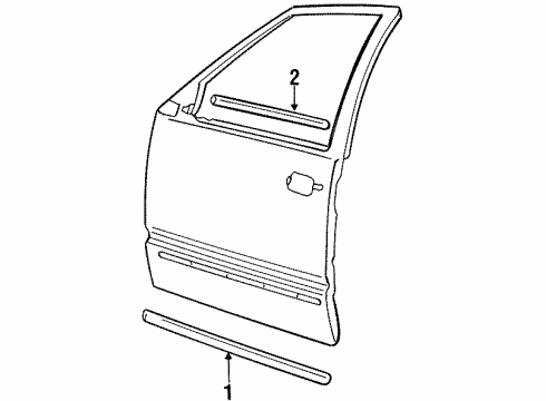 1995 Volvo 850 Exterior Trim - Front Door Diagram