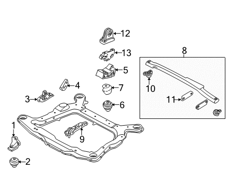 2001 Volvo V70 Engine & Trans Mounting Diagram