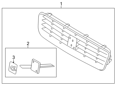 2008 Volvo V70 Grille & Components Diagram