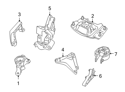 2011 Volvo V50 Engine & Trans Mounting Diagram