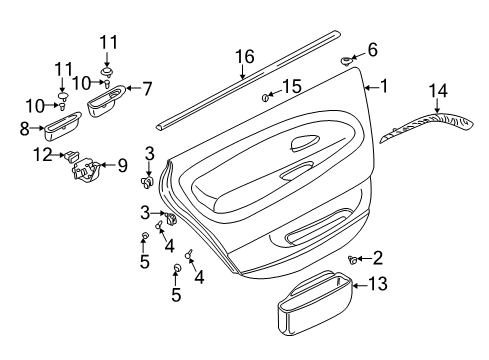2004 Volvo S40 Interior Trim - Rear Door Diagram