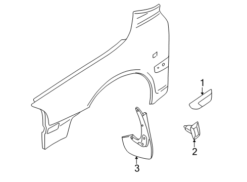 2002 Volvo S80 Exterior Trim - Fender Diagram