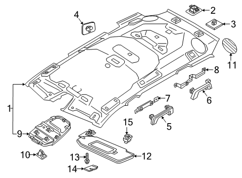 2018 Volvo XC90 Interior Trim - Roof Diagram