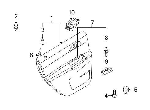 2005 Volvo S40 Interior Trim - Rear Door Diagram