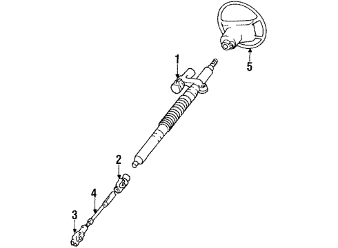 1989 Volvo 244 Steering Column & Wheel Diagram