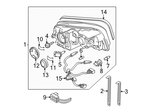 2005 Volvo XC90 Headlamp Components Diagram 2