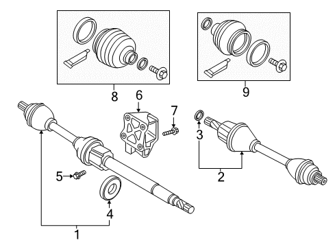 2020 Volvo XC90 Axle Shaft, External Diagram for 36012054