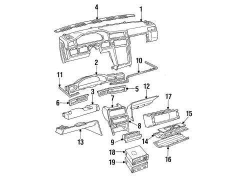 1988 Volvo 760 Instrument Panel Diagram