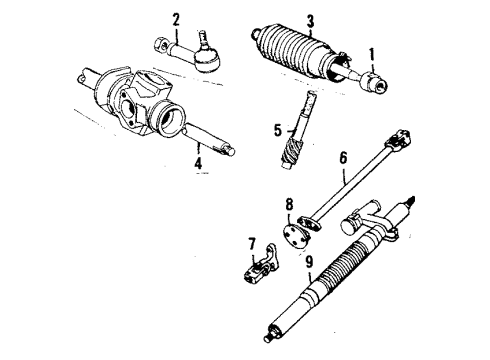 1985 Volvo 244 Steering Column & Wheel Diagram