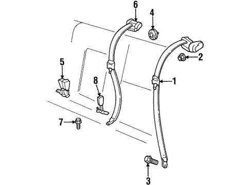 1993 Volvo 850 Rear Seat Belts