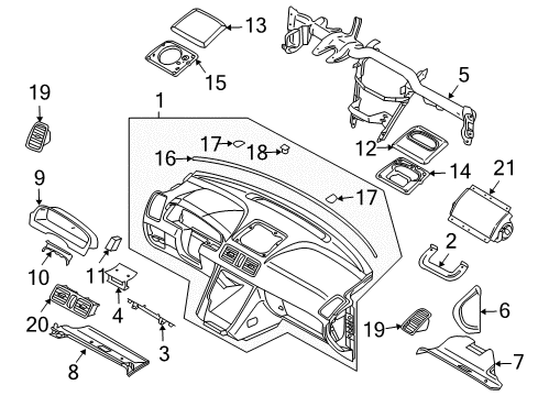 2005 Volvo XC90 Instrument Panel Diagram