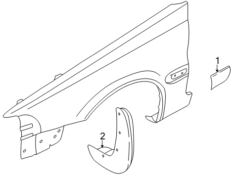 2001 Volvo C70 Exterior Trim - Fender Diagram