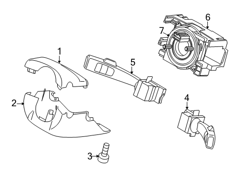 2008 Volvo V70 Shroud, Switches & Levers