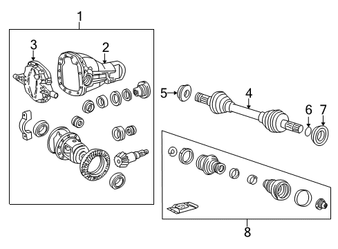 1998 Volvo V70 Axle & Differential - Rear Diagram