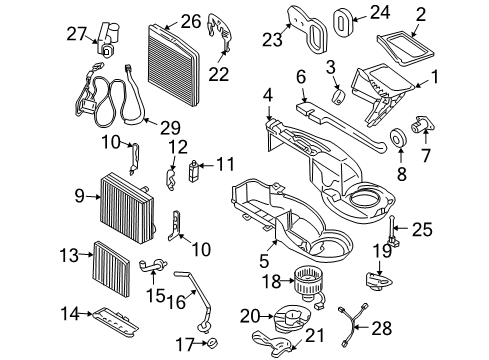 2003 Volvo XC90 A/C Evaporator Components Diagram