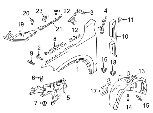 2020 Volvo V90 Cross Country Fender & Components Diagram