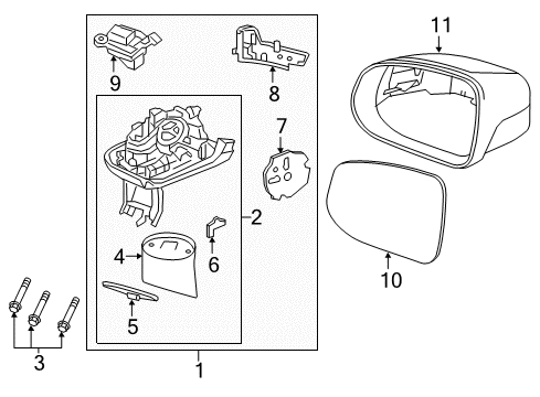 2024 Volvo XC60 Mirrors Diagram