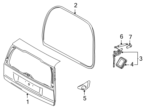 2006 Volvo V70 Gate & Hardware Diagram