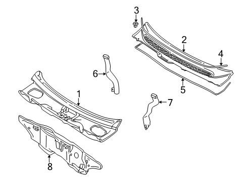 2006 Volvo V70 Cowl Diagram