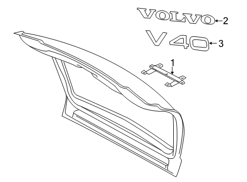 2004 Volvo S40 Exterior Trim - Lift Gate Diagram