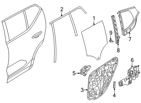 2026 Volvo EC40 Glass - Door Diagram 2