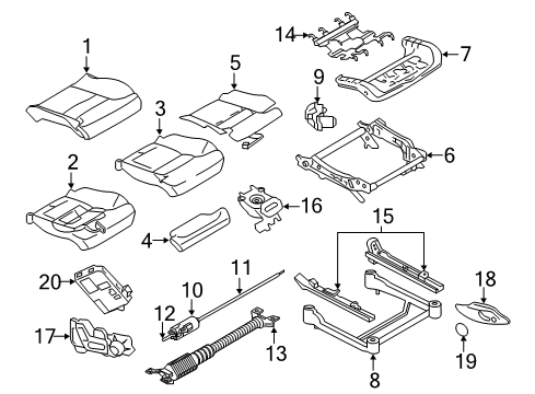 2023 Volvo S90 Passenger Seat Components Diagram 2