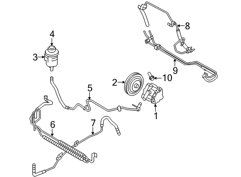 2008 Volvo S80 P/S Pump & Hoses Diagram 2