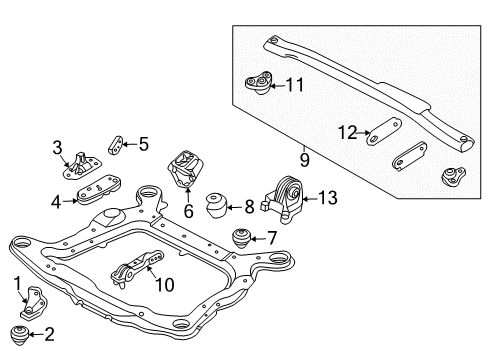 2004 Volvo XC90 Engine & Trans Mounting Diagram 2