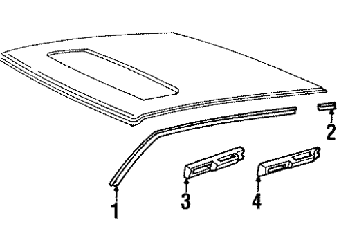 1994 Volvo 850 Exterior Trim - Roof Diagram