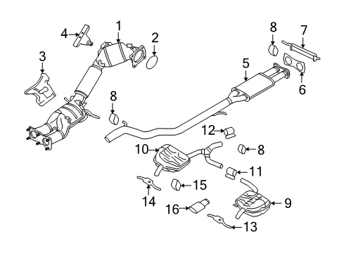2015 Volvo XC70 Exhaust Components Diagram 2