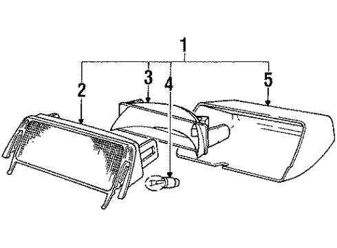 1987 Volvo 740 High Mount Lamp Diagram for 1358451