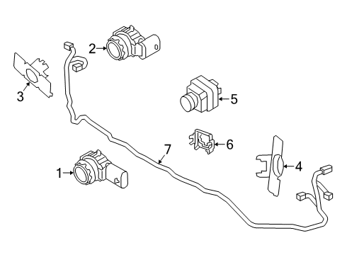 2019 Volvo XC40 Electrical Components - Front Bumper Diagram