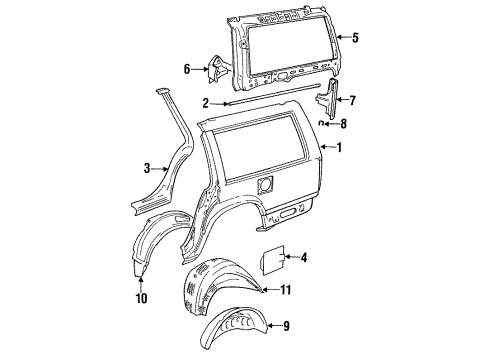 1991 Volvo 940 Quarter Panel & Components Diagram