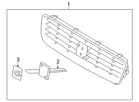 2008 Volvo XC70 Grille & Components Diagram